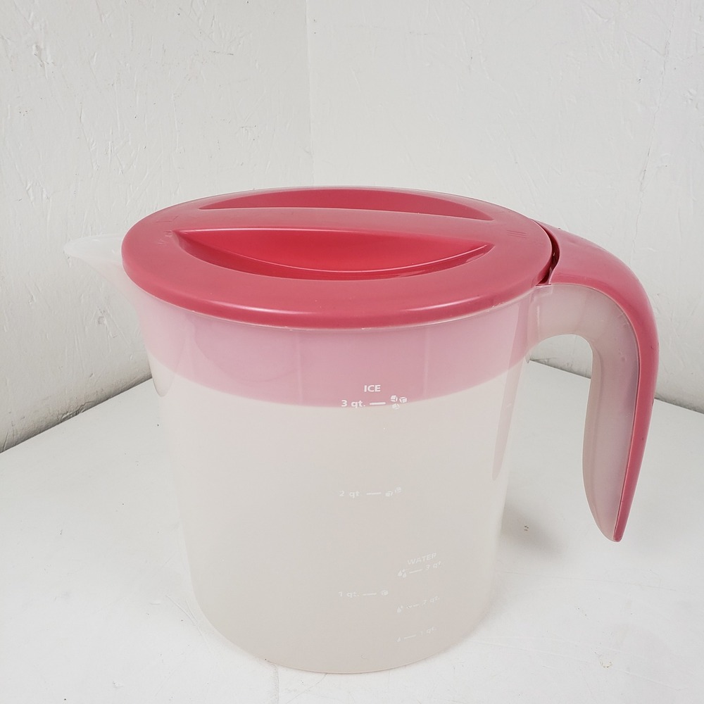 Mr Coffee Iced Tea TM70 Replacement‎ Pitcher 3 Qt Pink Lid Handle Carafe Rare